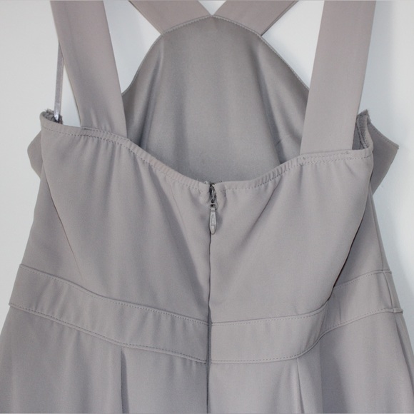 Lulu’s Forevermore Grey V neckline skater Dress - Picture 4 of 7